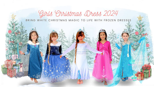 Girls Christmas Dress 2024 Made Magical with Frozen Ana and Elsa Dresses