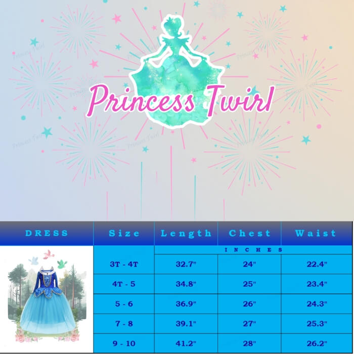 aurora blue dress 3t 4t 5 6 7 8 9 10