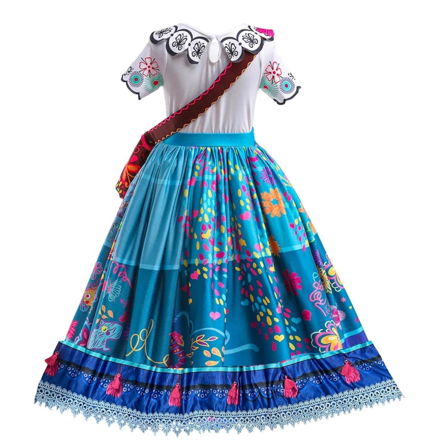 Encanto Mirabel Dress - New Design Inspired Costume Dress-up with REAL TASSELS/TRIM at Border