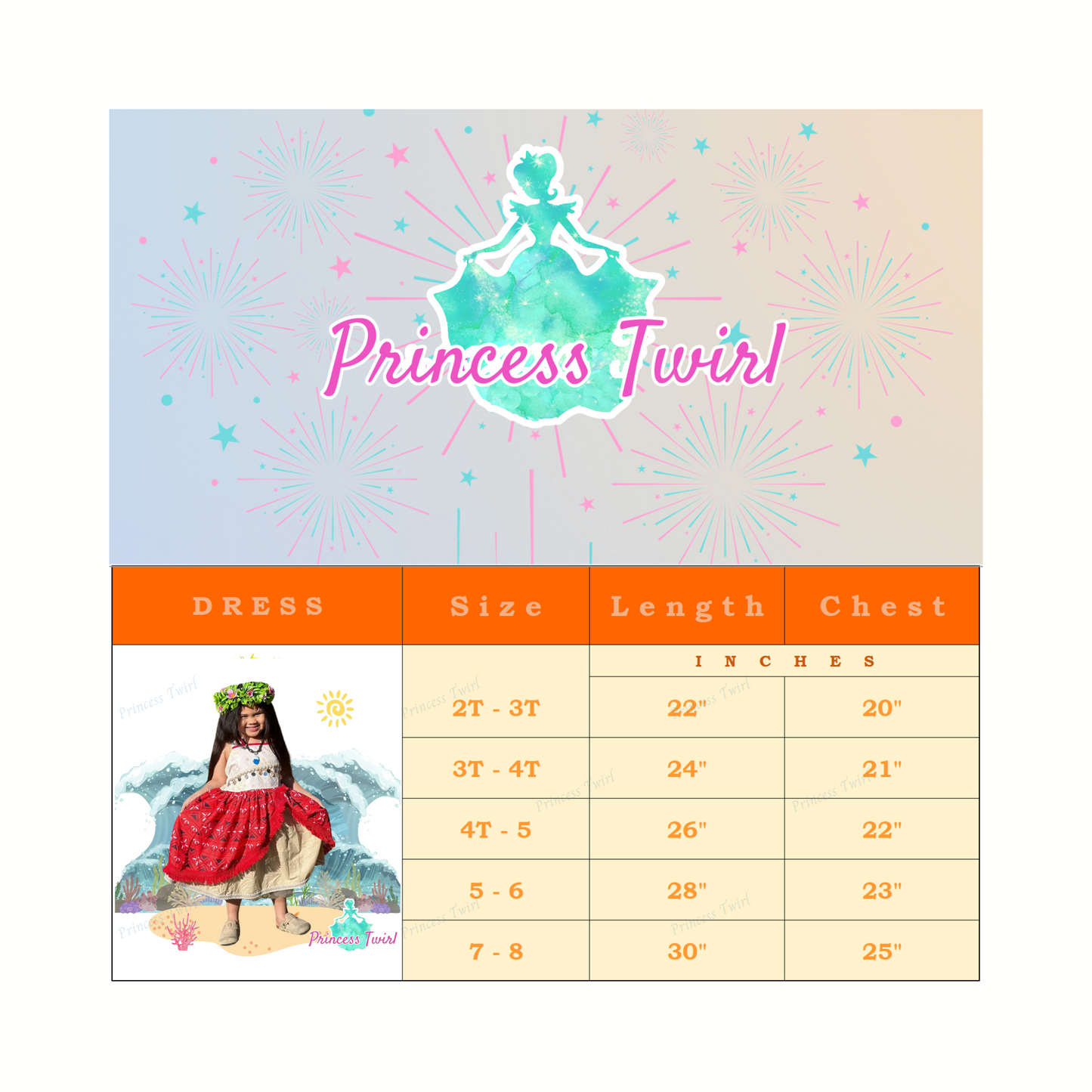 moana 2 dress for girls age 2 3 4 5 6 7 8