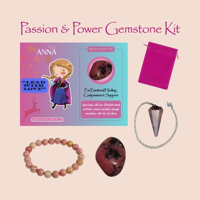 Princess Anna's Passion & Power Gemstone Kit - Rhodonite