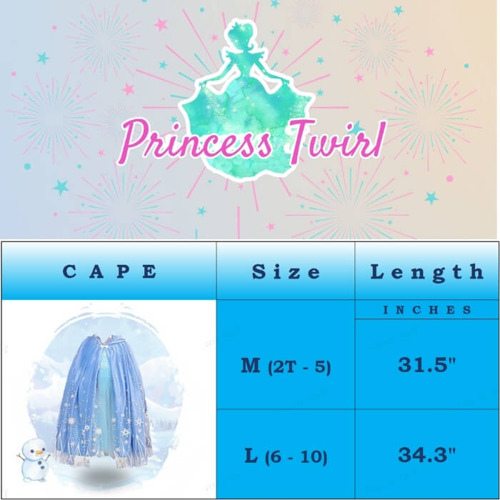 princess cape dress for girls age 2 3 4 5 6 7 8 9 10