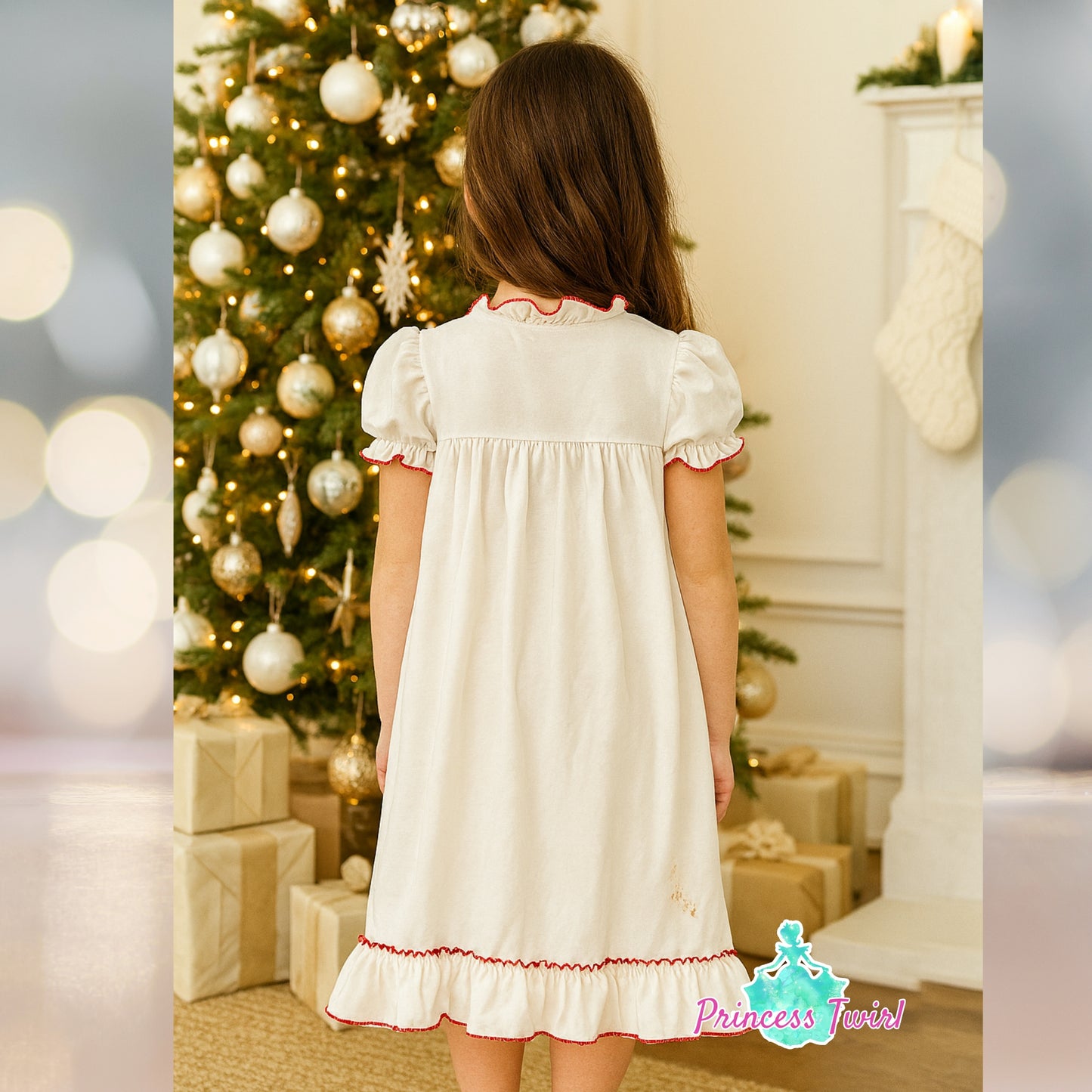 White Clara Nutcracker dress Christmas Eve cotton dress