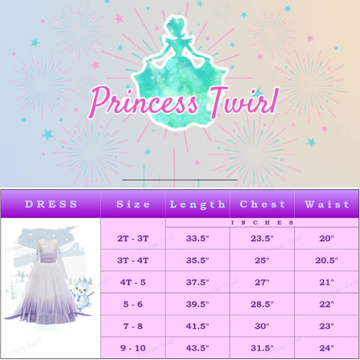 elsa icy long dress 2t 3t 4t 5 6 7 8 9 10