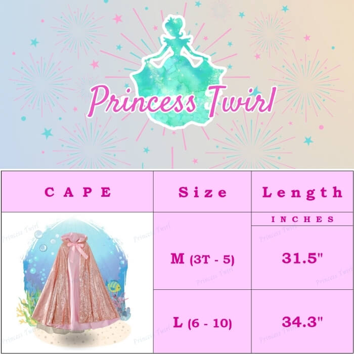 princess accessory cape for girls age 3 4 5 6 7 8 9 10