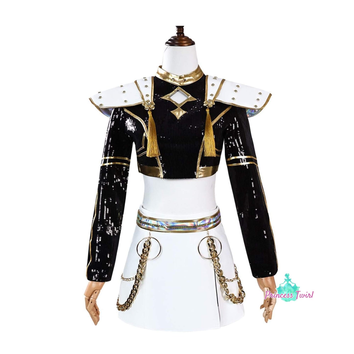 K pop Demon Hunters Costume for Kids Inspired Zoey Shinny Black Costume