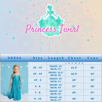 Let It Go Elsa Dress dress PERSONALIZED GIFT SET Ice Queen Elsa Costume Snow Queen Dress with Cape