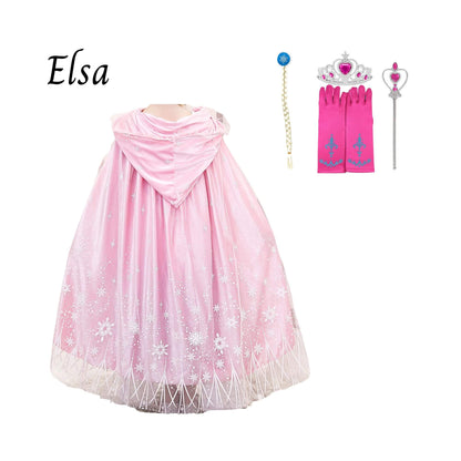 Luxury Princess Cloak with Hooded Cape - Rapunzel and Aurora Inspired, Personalized Tote Bag Included! Perfect for Halloween or a Personalized Gift