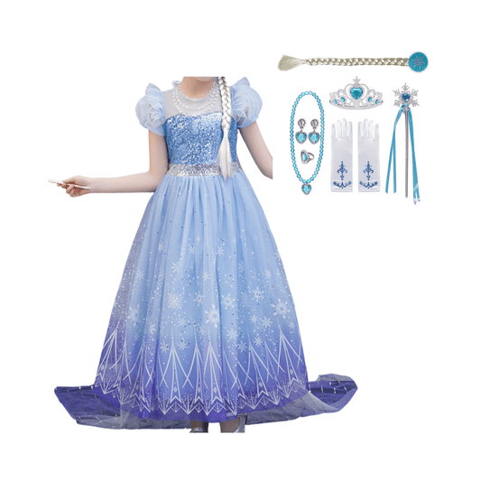 Deluxe Elsa Dress and Costume: Perfect for Frozen-Themed Occasions Dress + Accessories