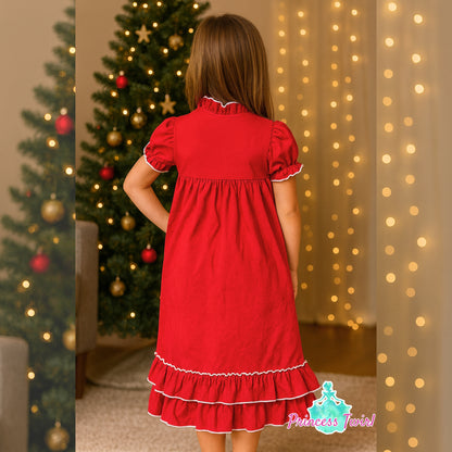 Red Clara Nutcracker dress Christmas Eve cotton dress