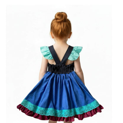 Frozen Anna Black and Blue Dress for Kids Everyday Costume