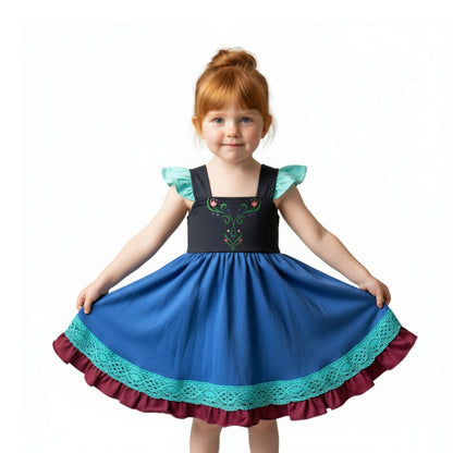 Frozen Anna Black and Blue Dress for Kids Everyday Costume
