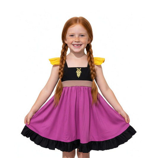 Anna Frozen Pink and Black Dress for Kids Everyday Play