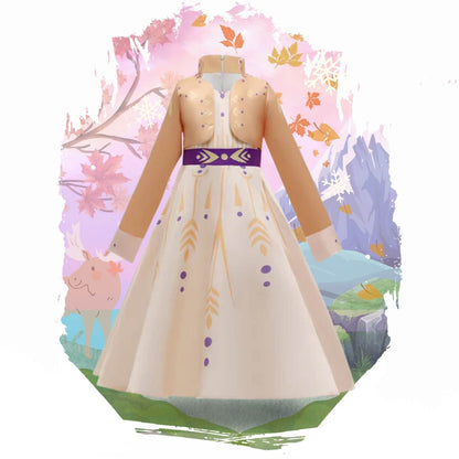 peach and purple anna frozen dress for kids and toddlers