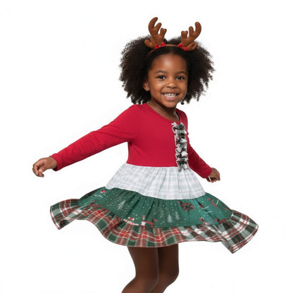 Reindeer Christmas Dress for Girls