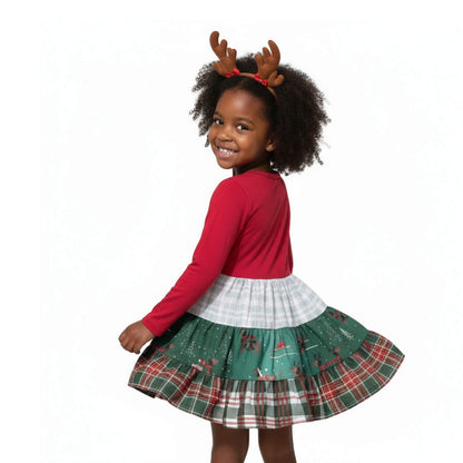 Reindeer Christmas Dress for Girls