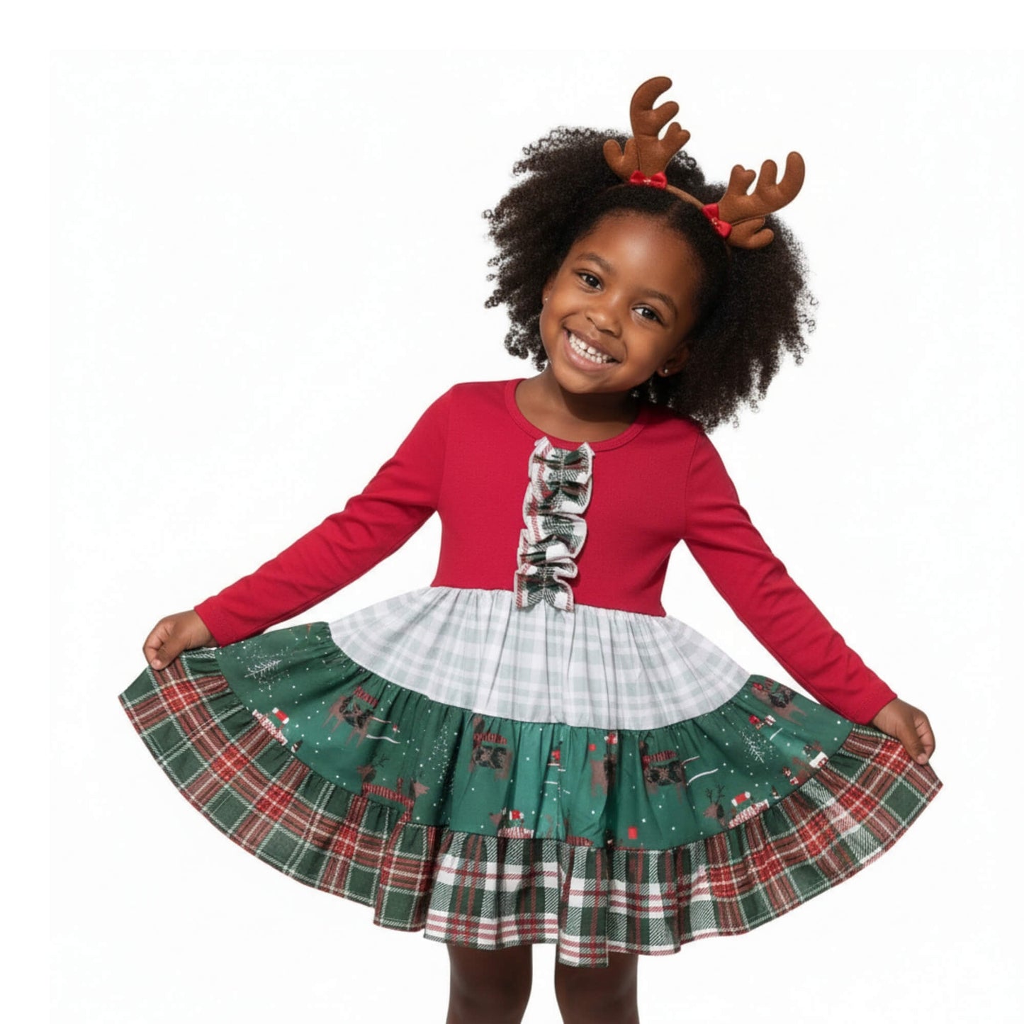 Reindeer Christmas Dress for Girls