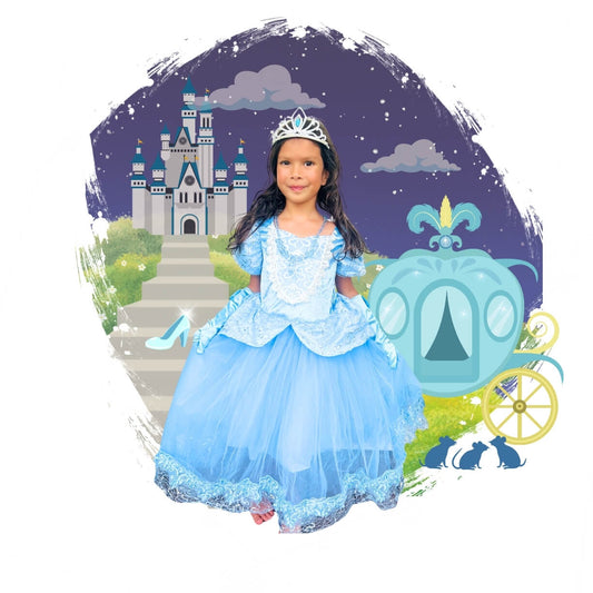 elegant cinderella ball gown for kids and toddler