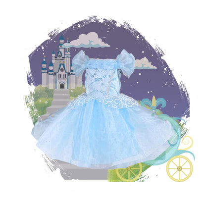 blue cinderella ball gown for toddlers and kids