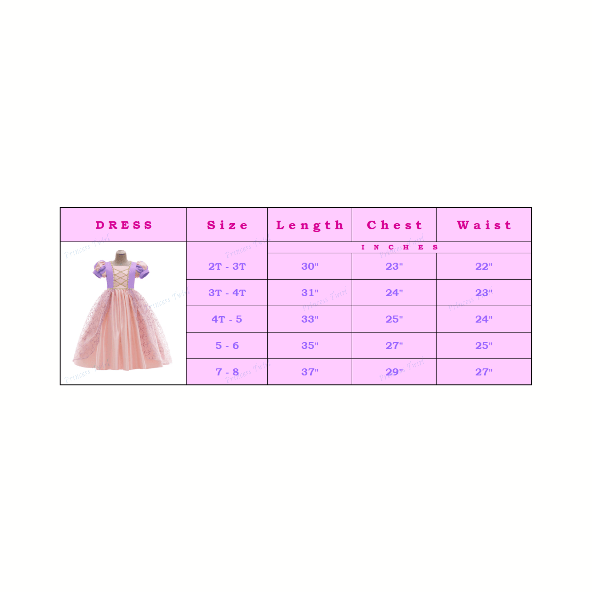 Deluxe Pink Rapunzel Dress - Disney-Inspired Birthday Princess Dress Up Costume