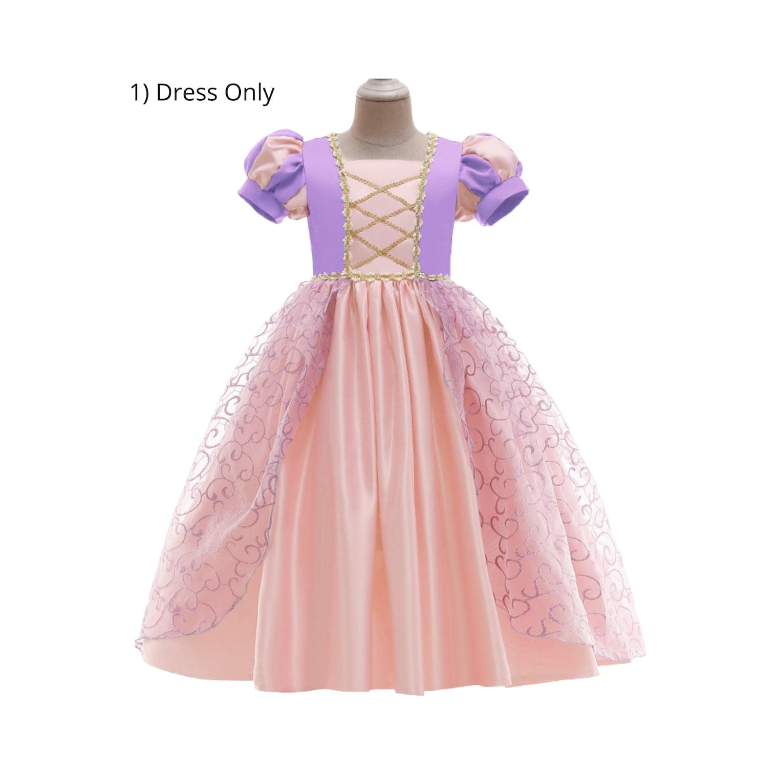 Deluxe Pink Rapunzel Dress - Disney-Inspired Birthday Princess Dress Up Costume Dress Only