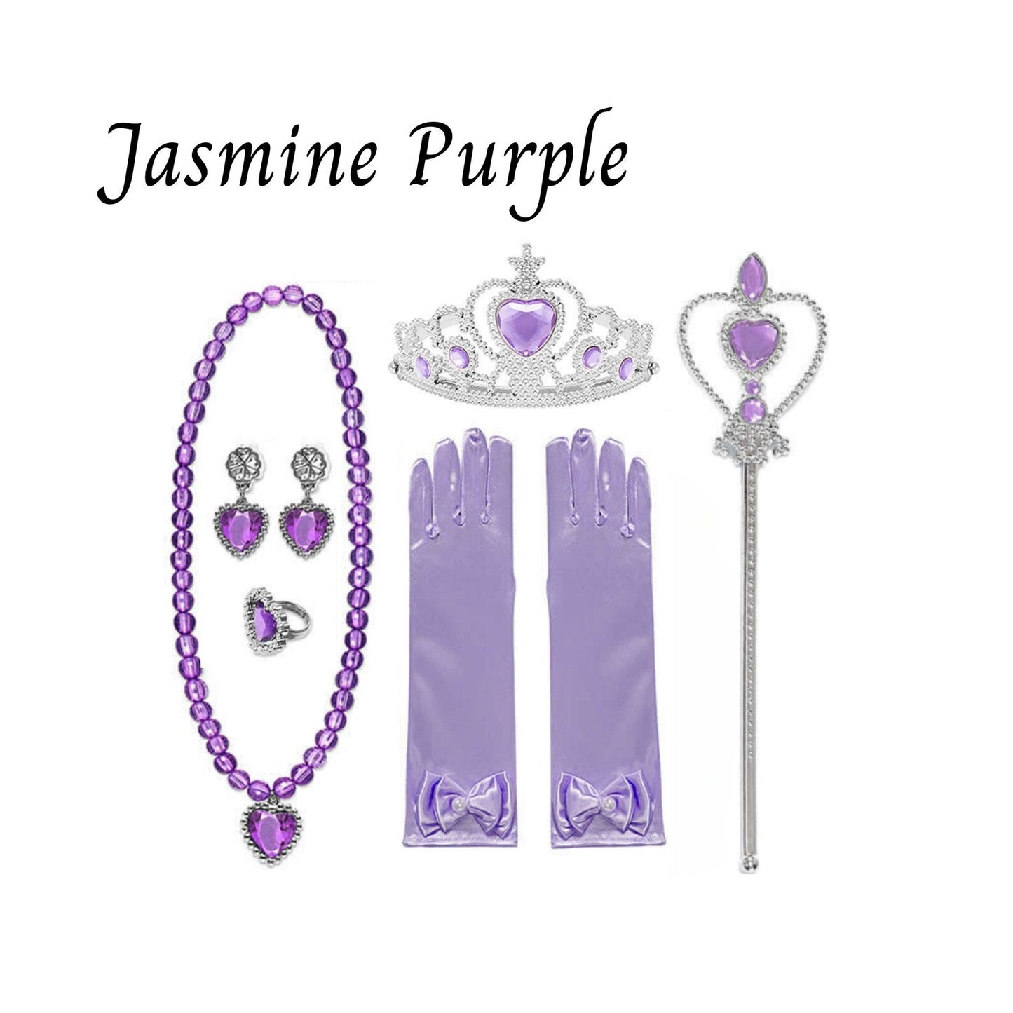 Disney-Inspired Aladdin's Princess Jasmine Accessories with Personalized Tote Bag, Alladin's Princess Jasmine Gift Set Jasmine Purple Accessories