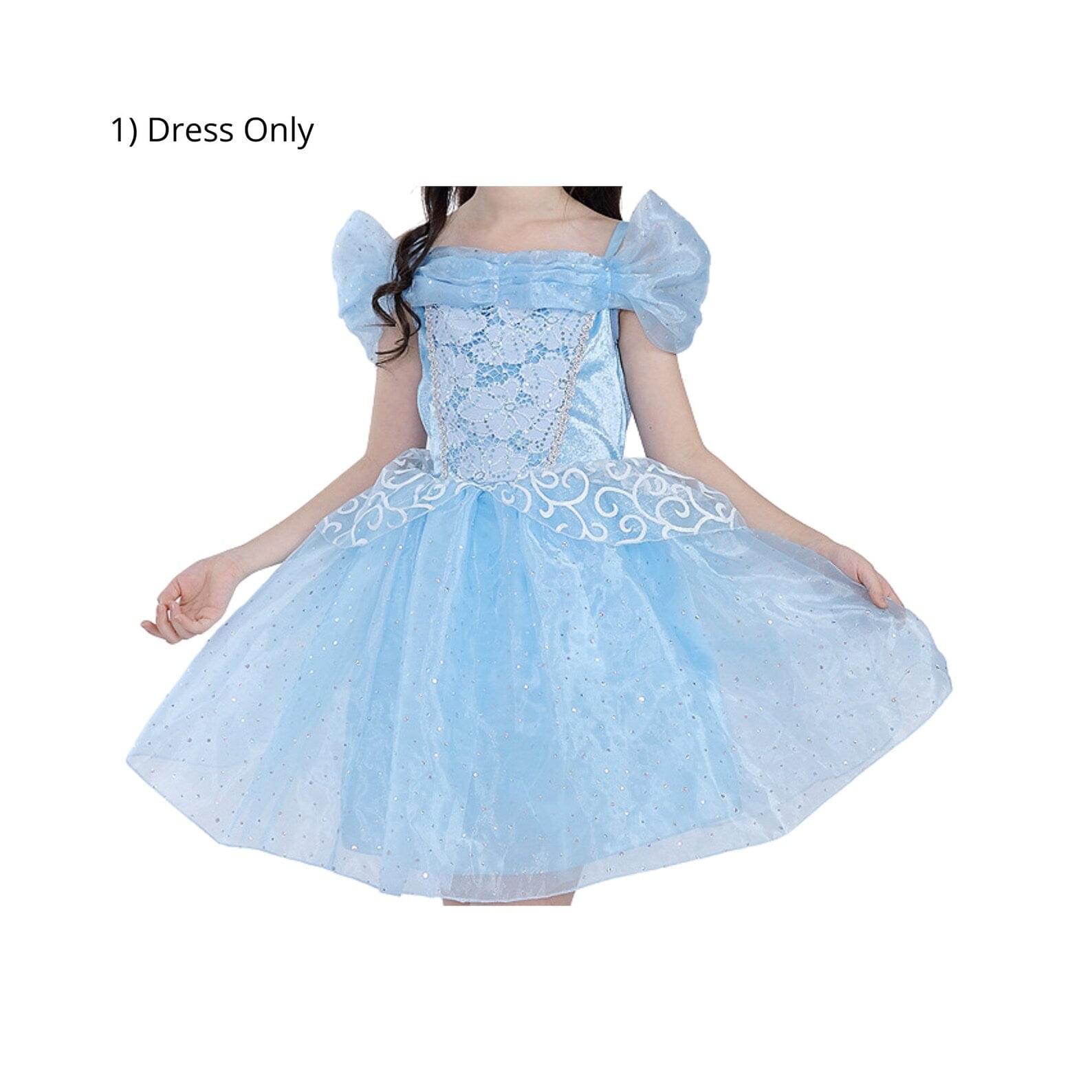 Disney-Inspired Cinderella Princess Dress Gift Set for Birthdays and More Dress Only