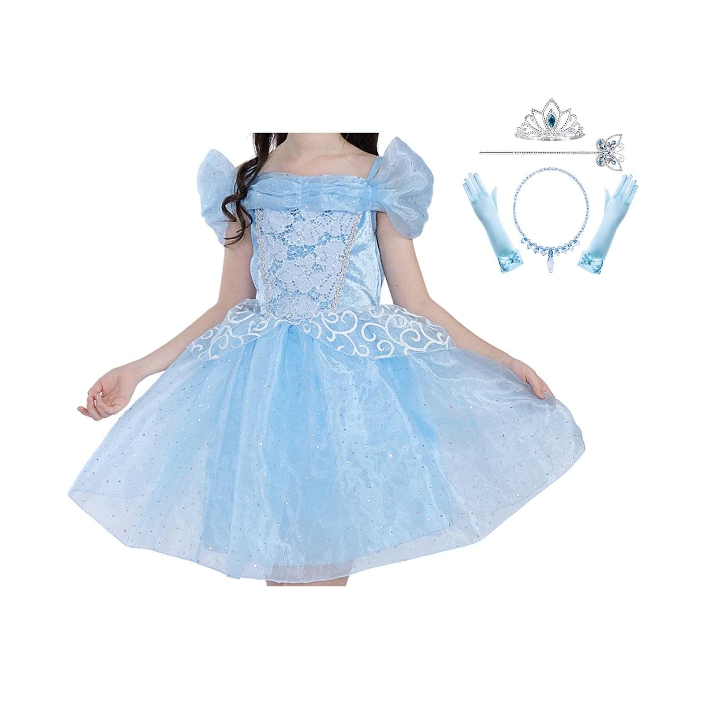 Disney-Inspired Cinderella Princess Dress Gift Set for Birthdays and More