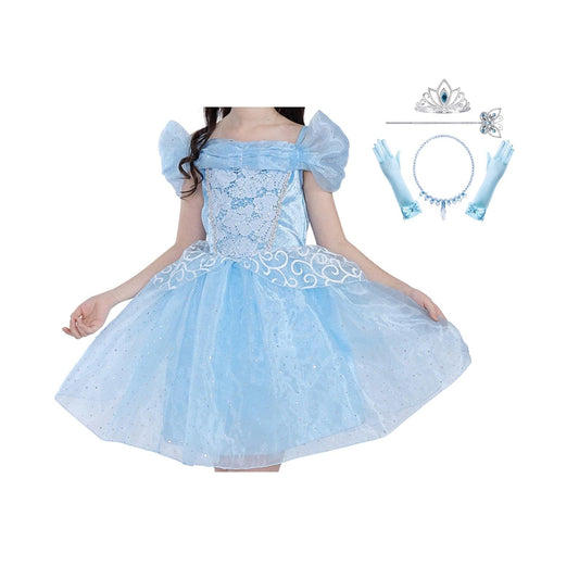 Disney-Inspired Cinderella Princess Dress Gift Set for Birthdays and More