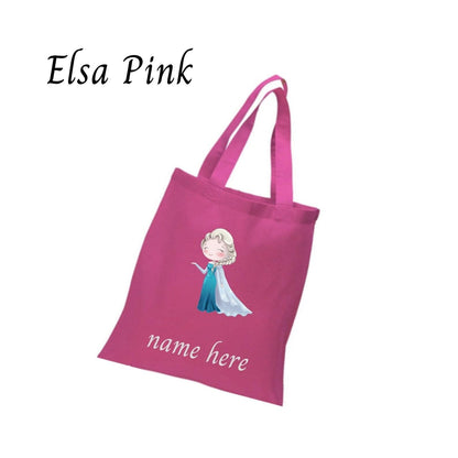 Disney-Inspired Frozen Princess Elsa, Anna & Olaf Personalized Tote Bags Elsa Pink Tote Bag