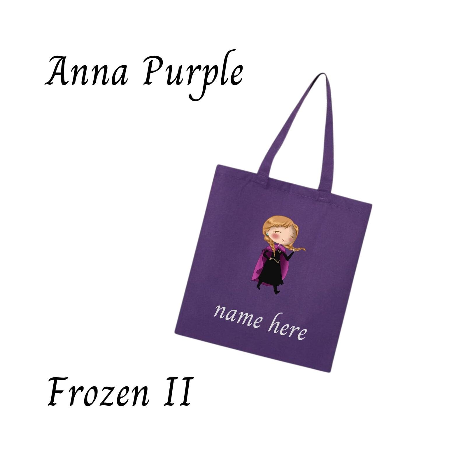 Disney-Inspired Frozen Princess Elsa, Anna & Olaf Personalized Tote Bags Anna Purple Frozen II Tote Bag