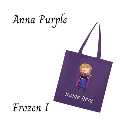 Disney-Inspired Frozen Princess Elsa, Anna & Olaf Personalized Tote Bags Anna Purple Frozen I Tote Bag