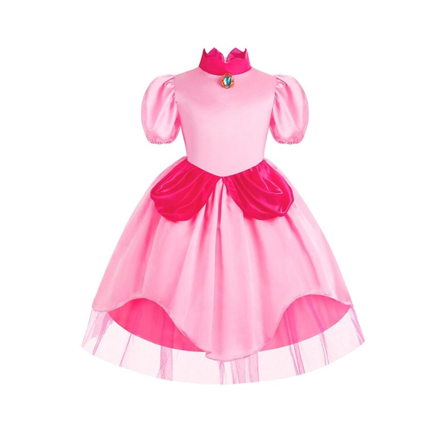 Disney-Inspired Mario Bros Princess Peach Dress, Perfect for Halloween and Birthdays