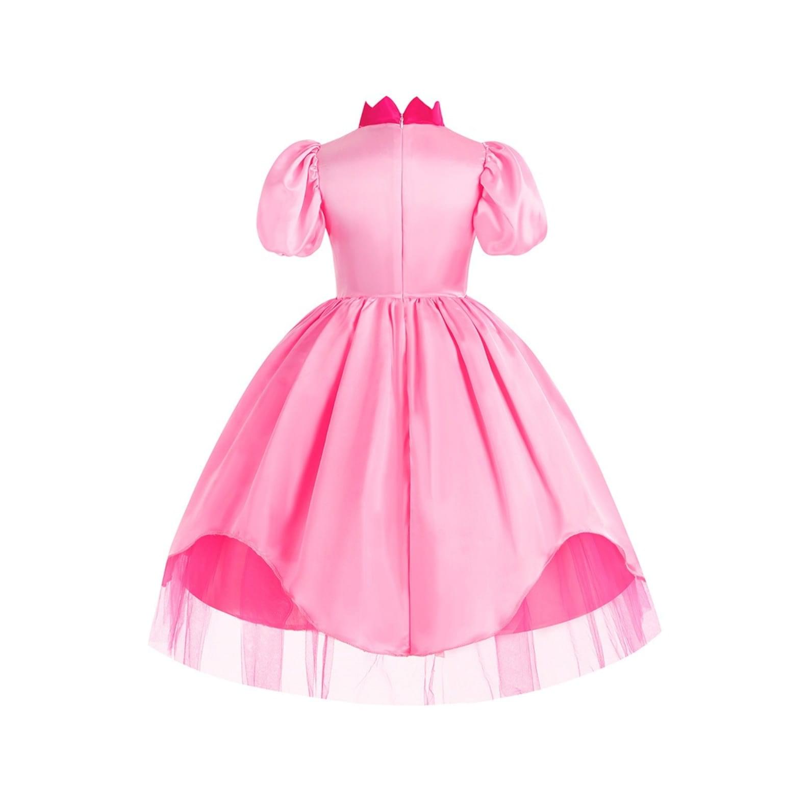 Disney-Inspired Mario Bros Princess Peach Dress, Perfect for Halloween and Birthdays