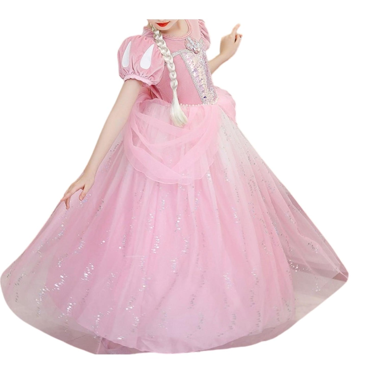 Disney-Inspired Pink Little Mermaid Ariel Dress with Birthday Accessories