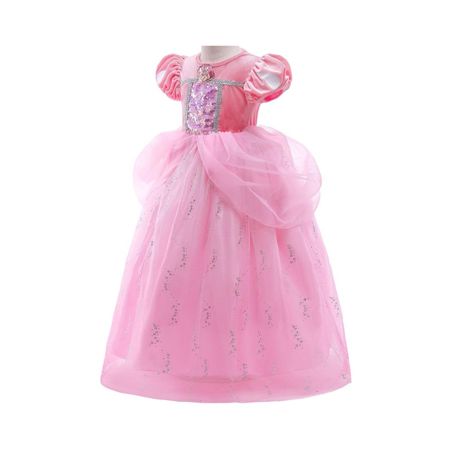 Disney-Inspired Pink Little Mermaid Ariel Dress with Birthday Accessories