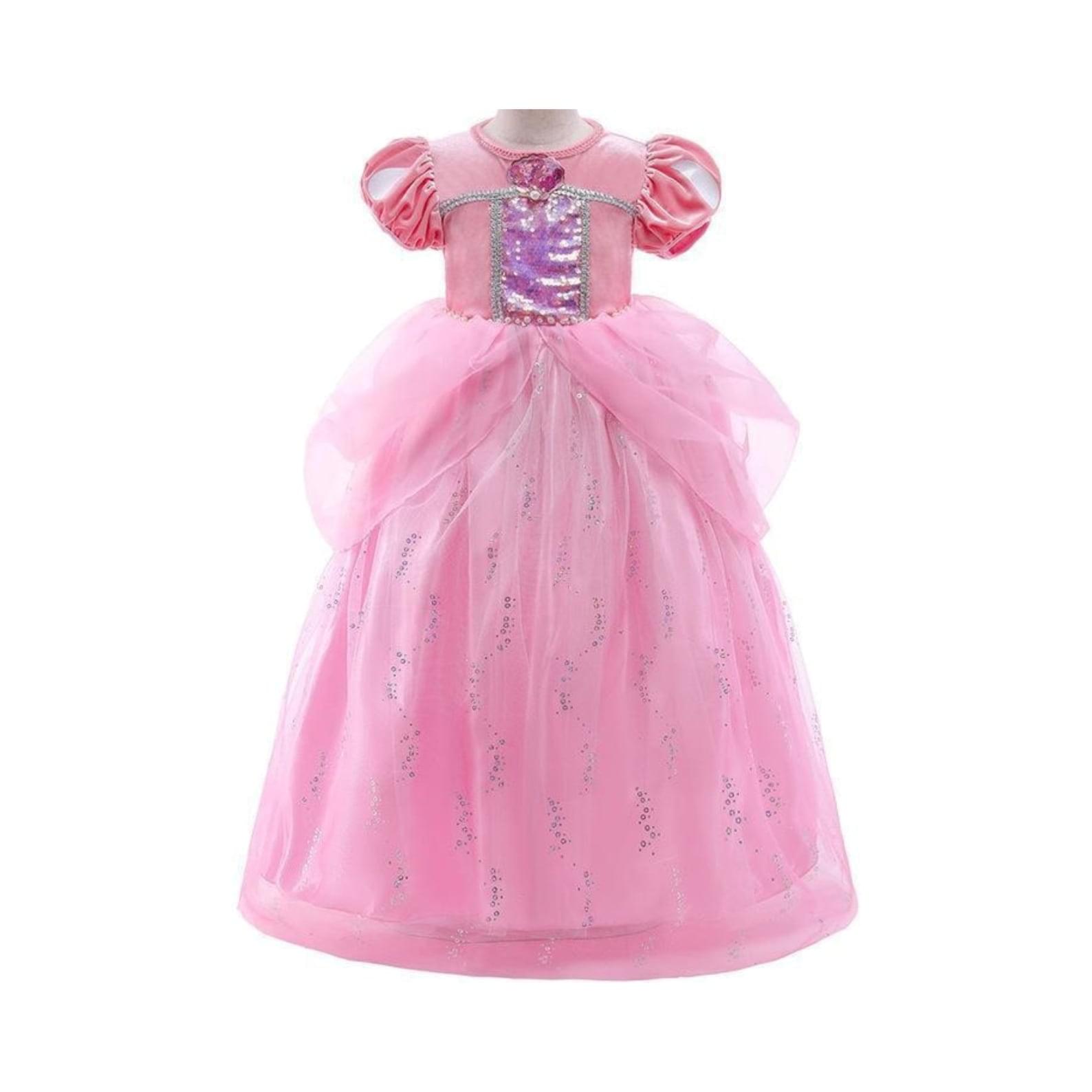 Disney-Inspired Pink Little Mermaid Ariel Dress with Birthday Accessories