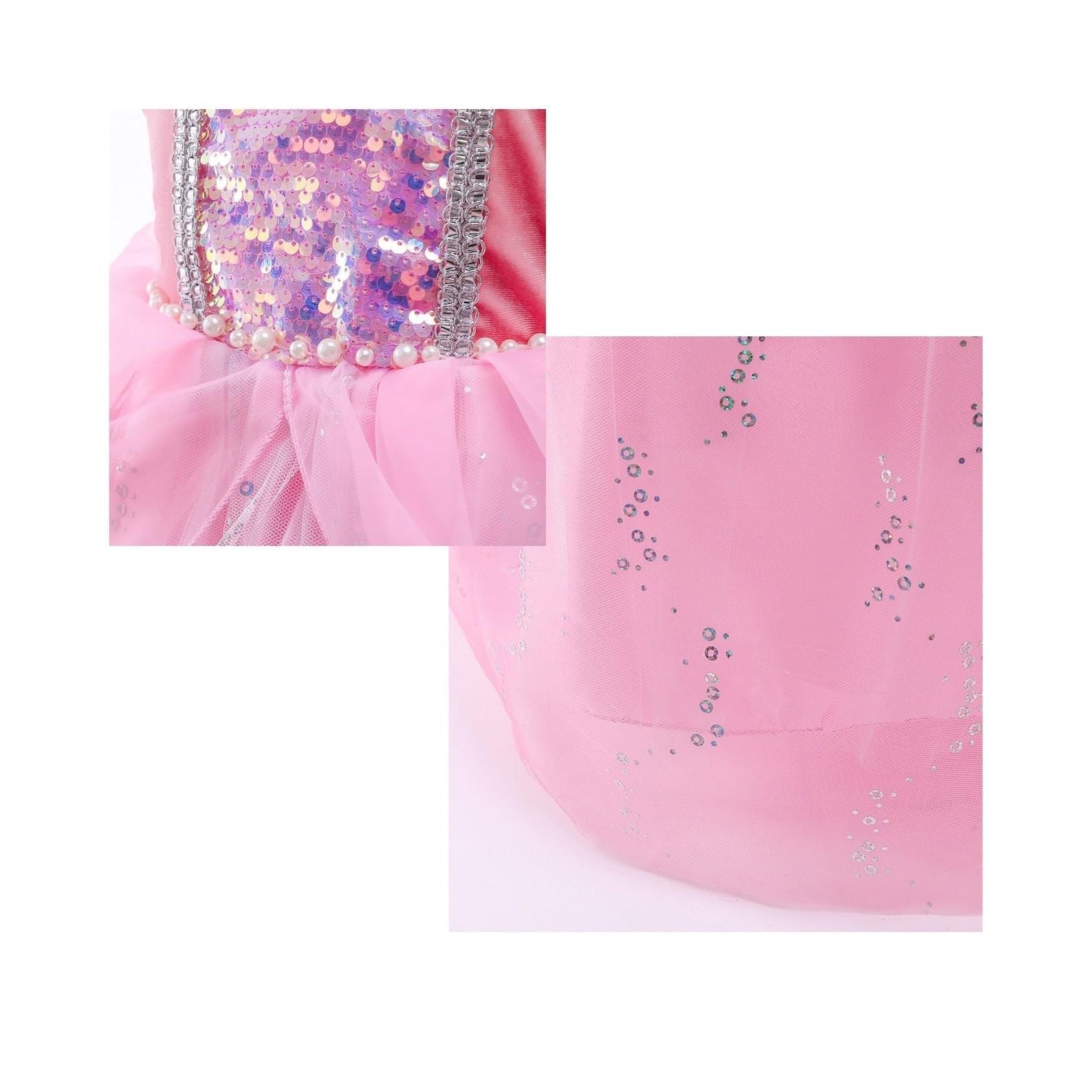 Disney-Inspired Pink Little Mermaid Ariel Dress with Birthday Accessories