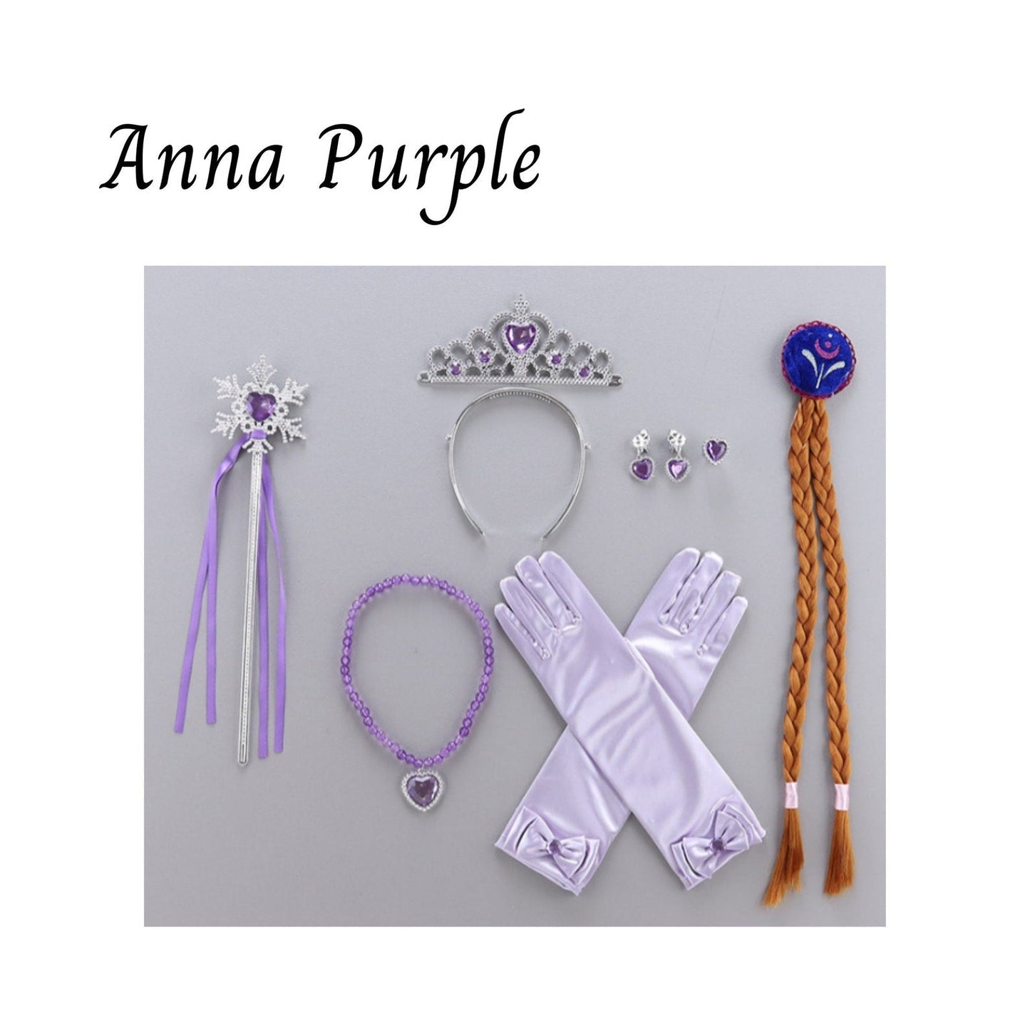 Disney-Inspired Princess Anna Frozen 2 Accessories with Personalized Tote Bag, Princess Anna Frozen 2 Gift Set Anna Purple Accessories