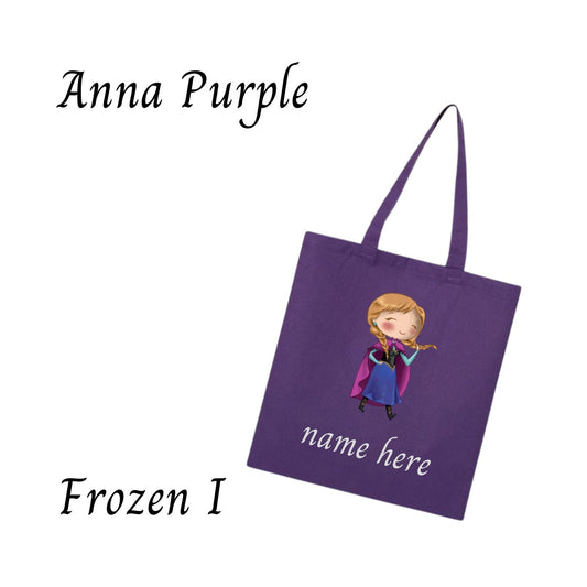 Disney-Inspired Princess Anna Frozen Accessories with Personalized Tote Bag, Princess Anna Frozen Gift Set Anna Purple Frozen I personalized Tote Bag