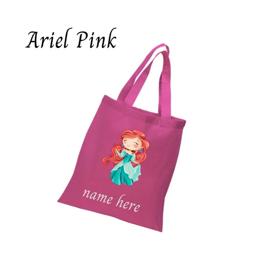 Disney-Inspired Princess Ariel Little Mermaid Accessories with Personalized Tote Bag, Ariel Little Mermaid Gift Set Ariel Pink personalized Tote Bag