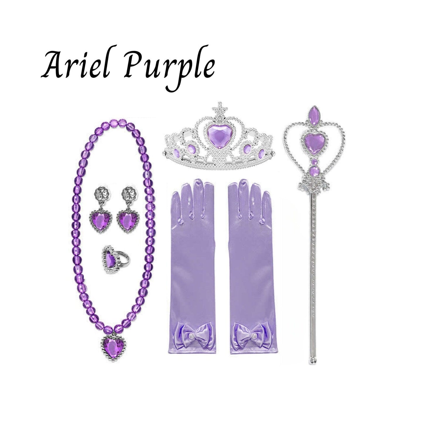 Disney-Inspired Princess Ariel Little Mermaid Accessories with Personalized Tote Bag, Ariel Little Mermaid Gift Set Ariel Purple Accessories