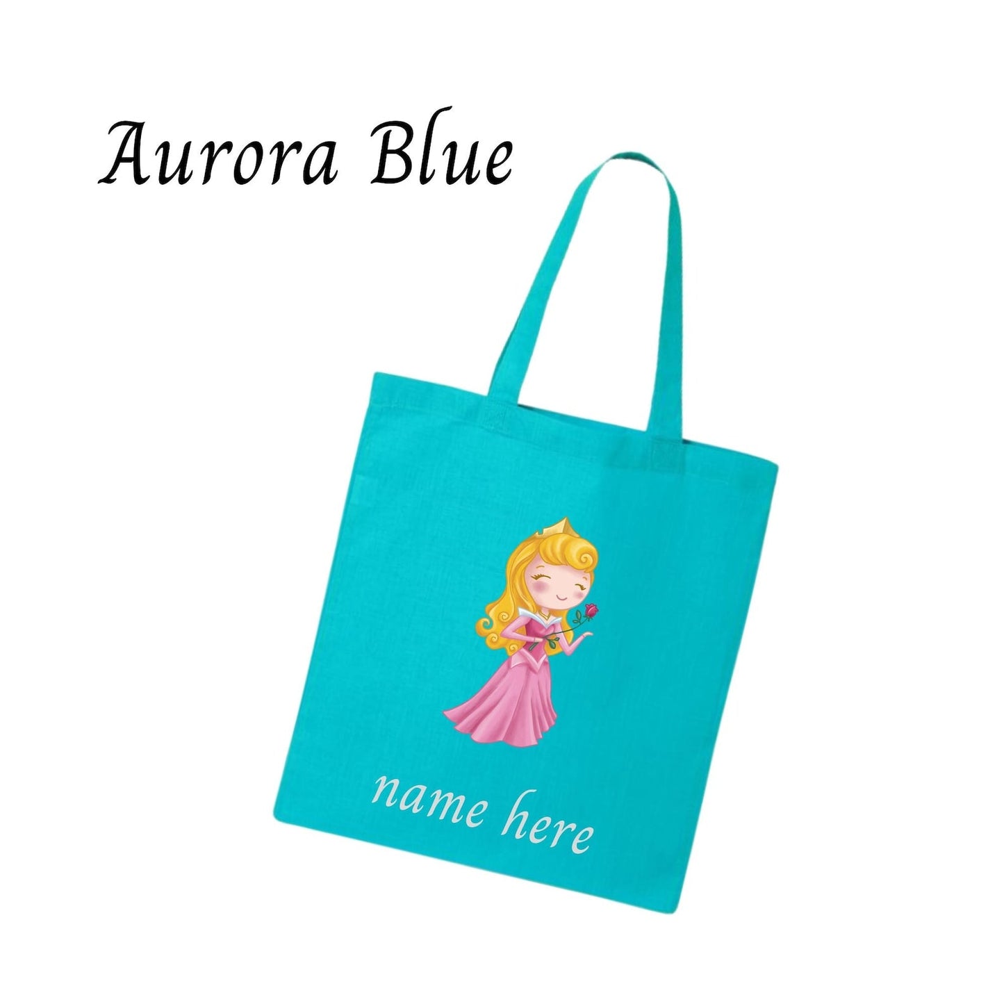 Disney-Inspired Princess Aurora Sleeping Beauty Accessories with Personalized Tote Bag, Princess Aurora Gift Set Aurora Blue personalized Tote Bag