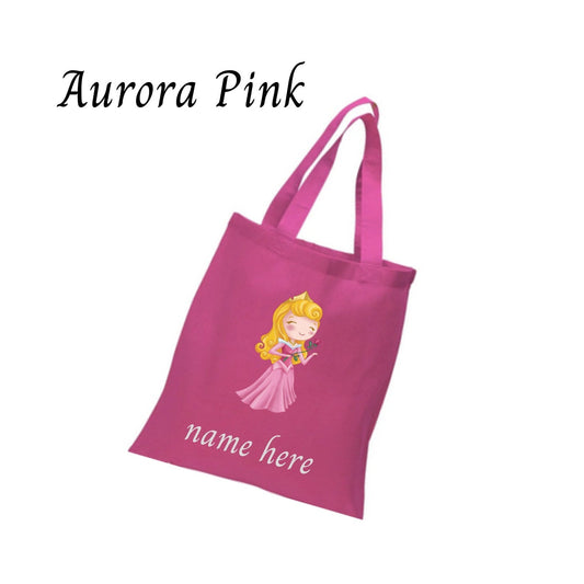 Disney-Inspired Princess Aurora Sleeping Beauty Accessories with Personalized Tote Bag, Princess Aurora Gift Set Aurora Pink personalized Tote Bag