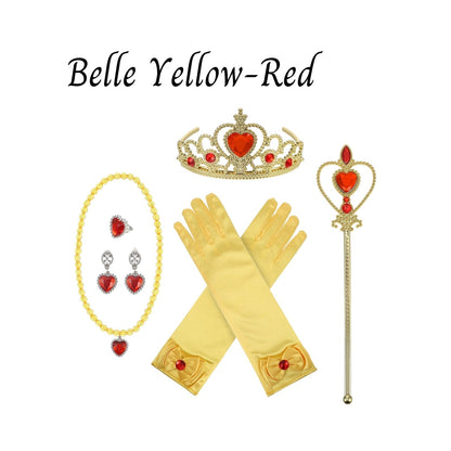 Disney-Inspired Princess Belle Beauty and the Beast Accessories with Personalized Tote Bag, Princess Belle Beauty and the Beast Gift Set Belle Yellow-Red Accessories