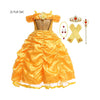Disney-Inspired Princess Belle Dress with Beauty and the Beast Accessories Full Set