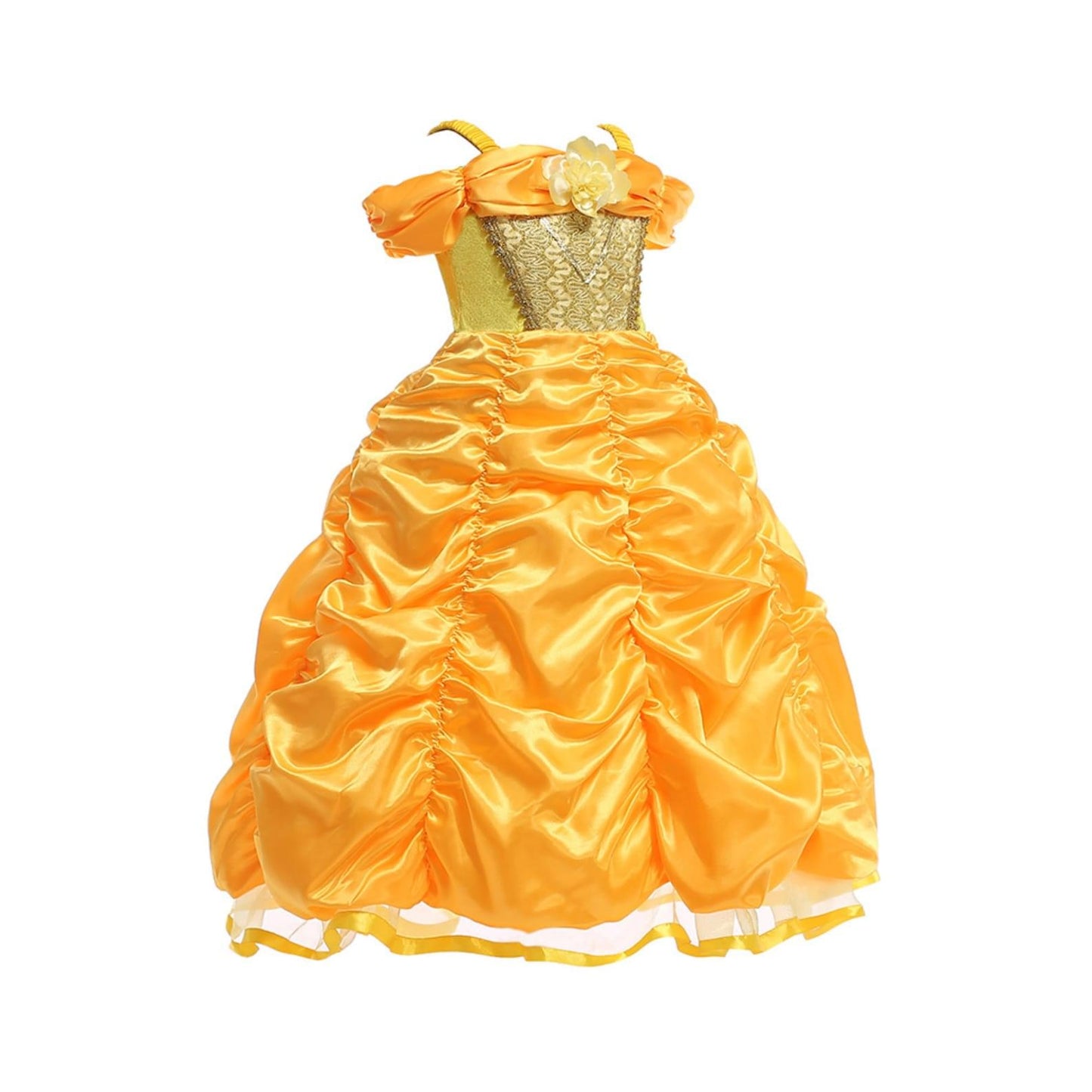 Disney-Inspired Princess Belle Dress with Beauty and the Beast Accessories