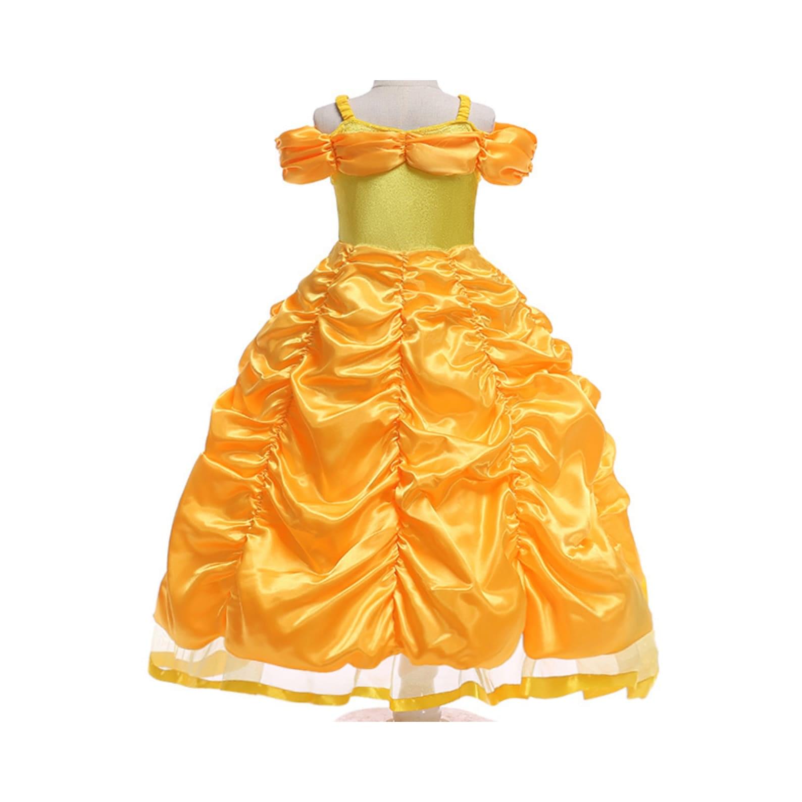 Disney-Inspired Princess Belle Dress with Beauty and the Beast Accessories