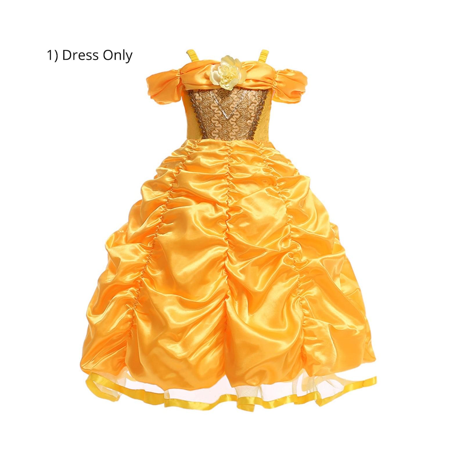 Disney-Inspired Princess Belle Dress with Beauty and the Beast Accessories Dress Only