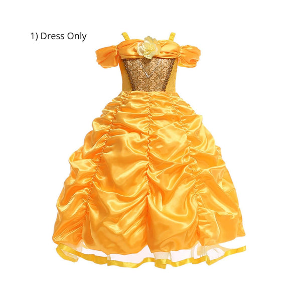 HAWEE Princess Belle Costume for Girls Layered Off Shoulder Beauty Birthday  Party Dresses - Walmart.com